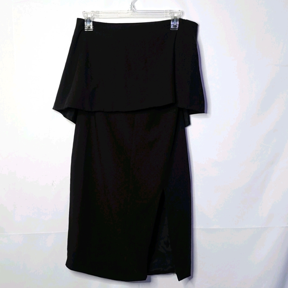 Do + Be strapless fold over sexy black dress sz S